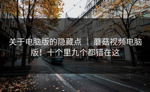 关于电脑版的隐藏点 ｜ 蘑菇视频电脑版！十个里九个都错在这
