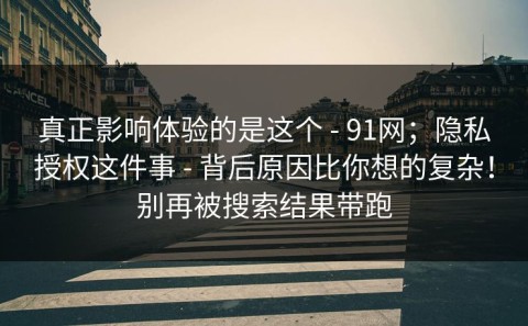 真正影响体验的是这个 - 91网；隐私授权这件事 - 背后原因比你想的复杂！别再被搜索结果带跑