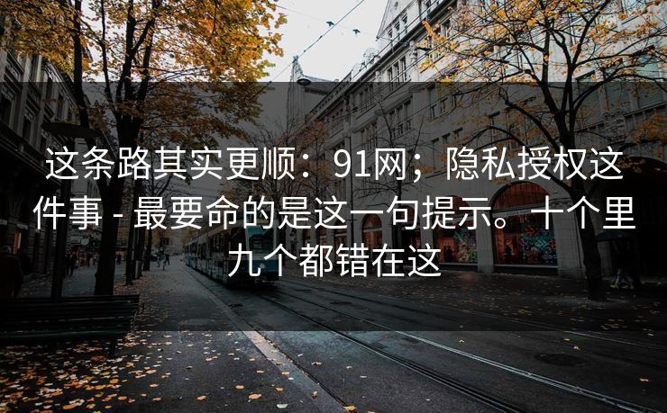 这条路其实更顺：91网；隐私授权这件事 - 最要命的是这一句提示。十个里九个都错在这